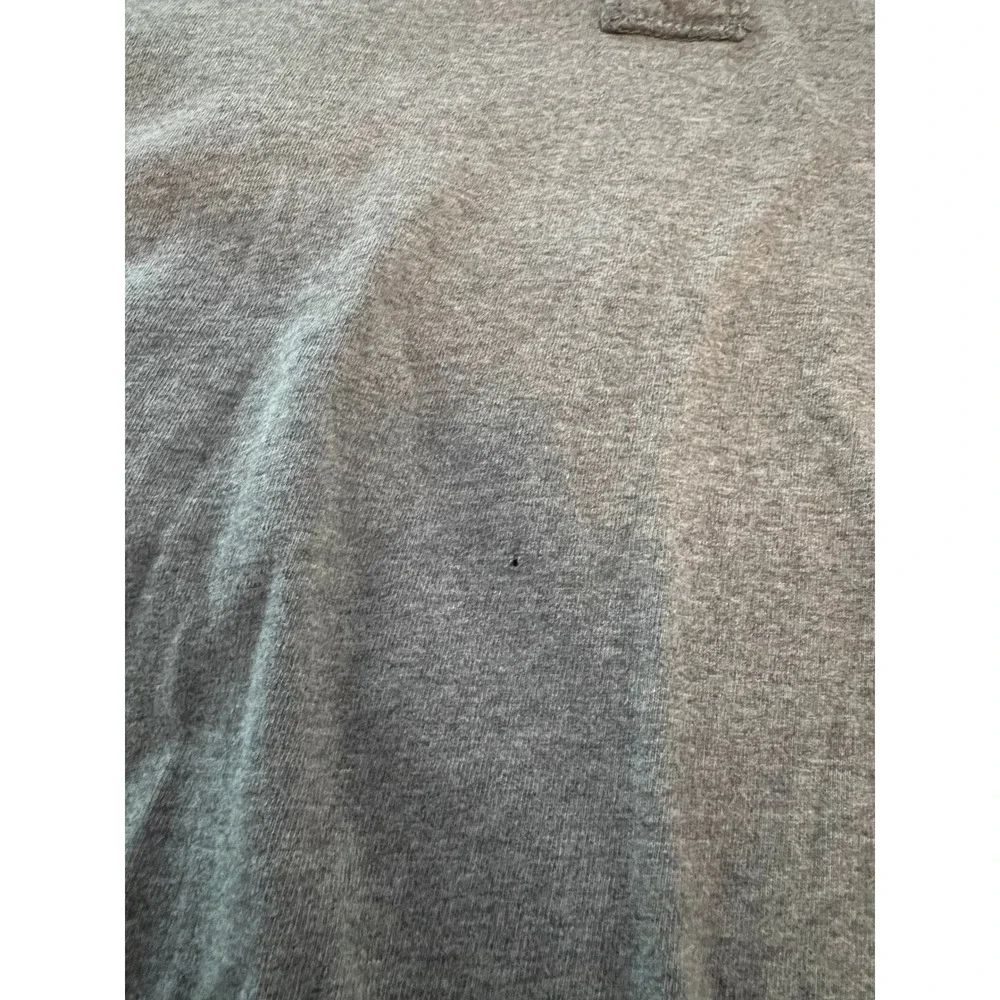 John Deere Mens XXL Gray Long Sleeve Henley Shirt Cotton Workwear Logo 4166